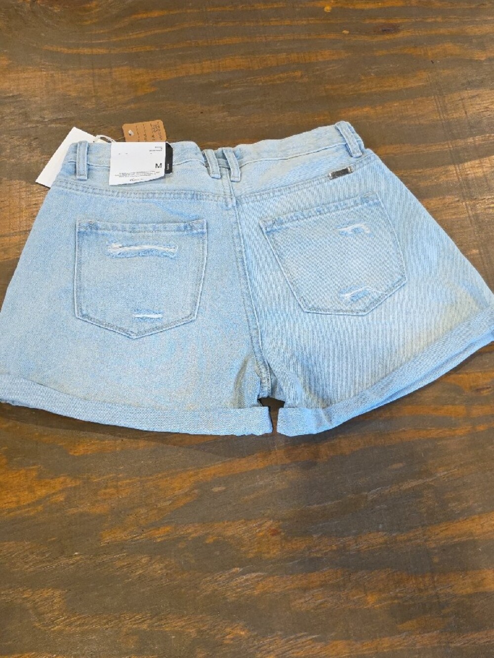 KanCan Light Blue Distressed Denim Shorts - Picture 9 of 14